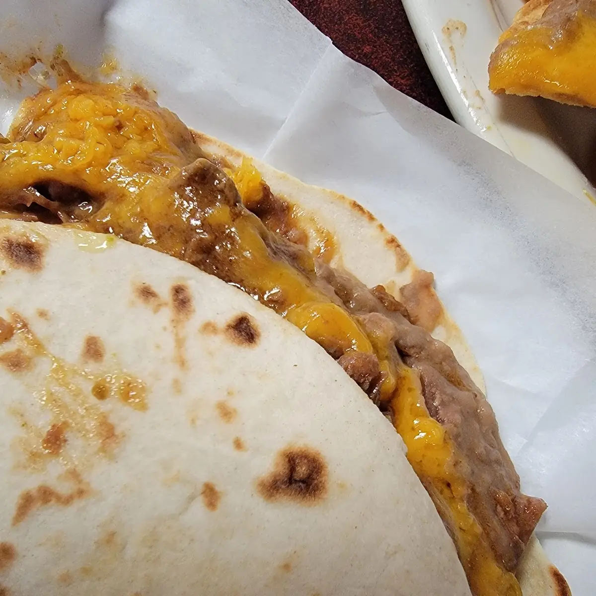 Carne Guisada Refried Beans and Cheese