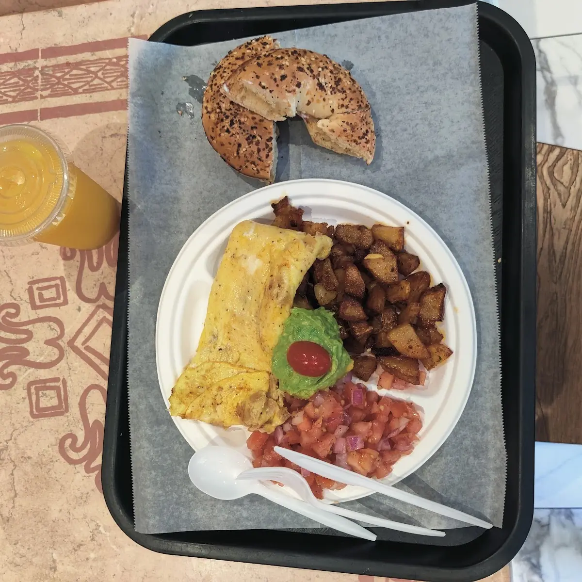 Cream Cheese Omelet with Hash Browns