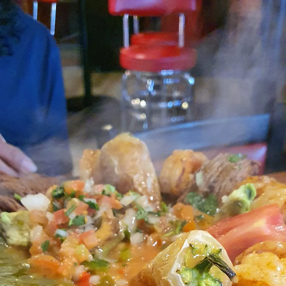 Carne Asada Con Camarones