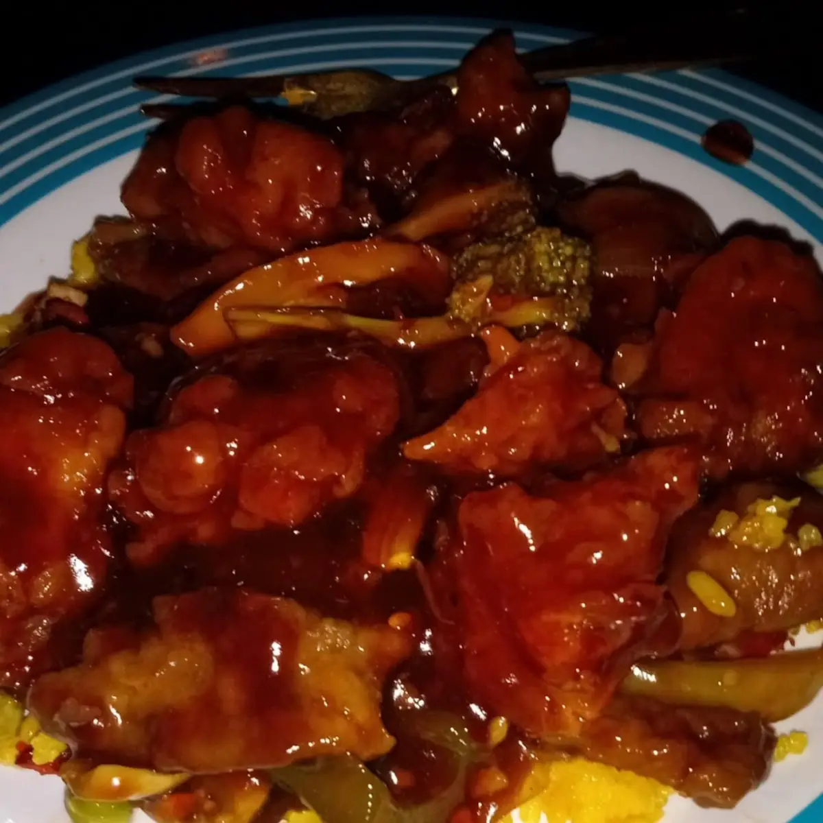 General TSO's Chicken and Pork Fried Rice