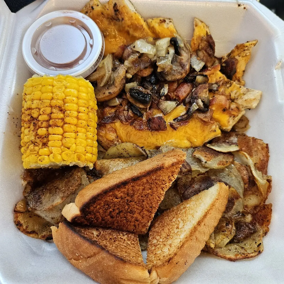 Chicken Quesadilla with Fried Potatoes
