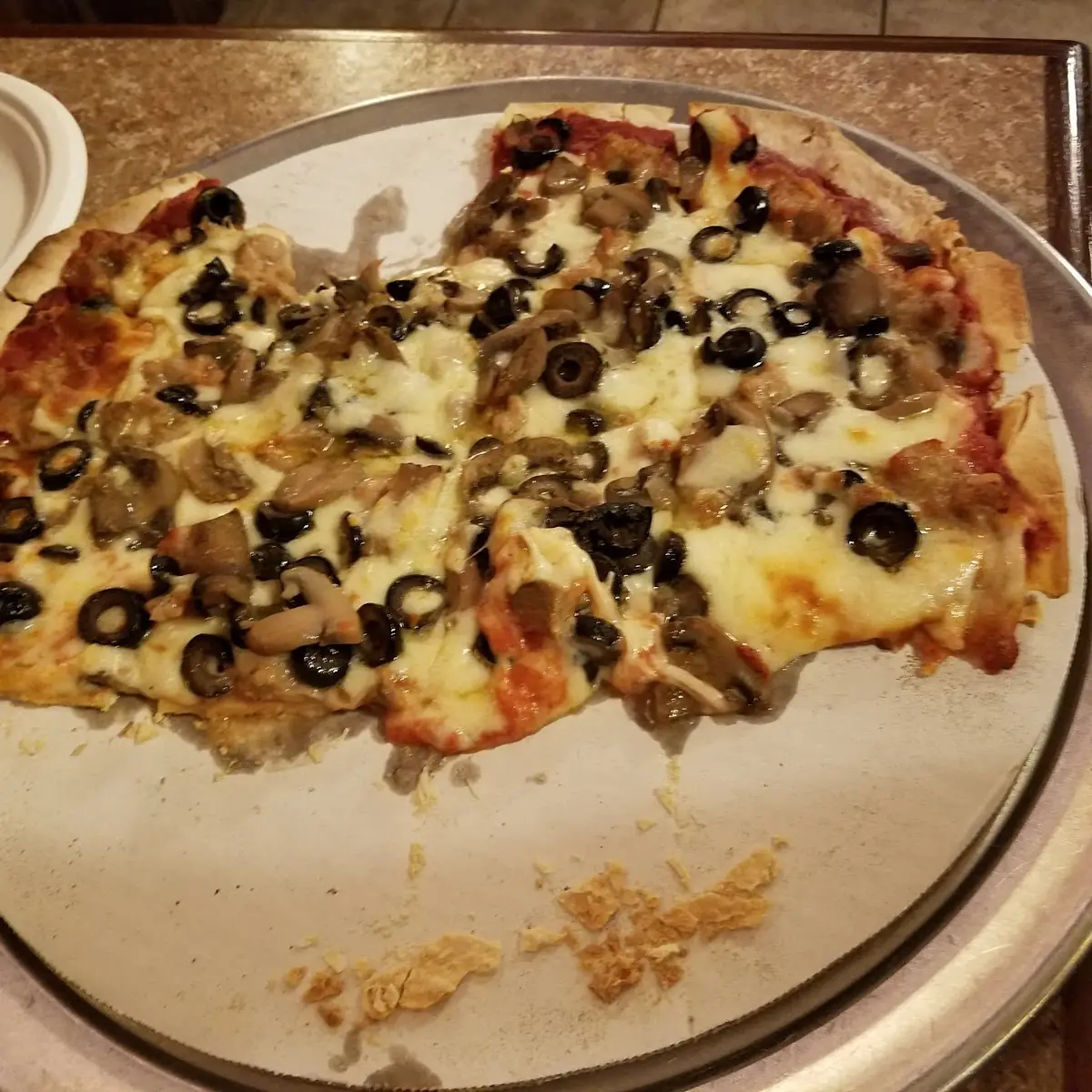 Sausage Black Olive and Mushrooms