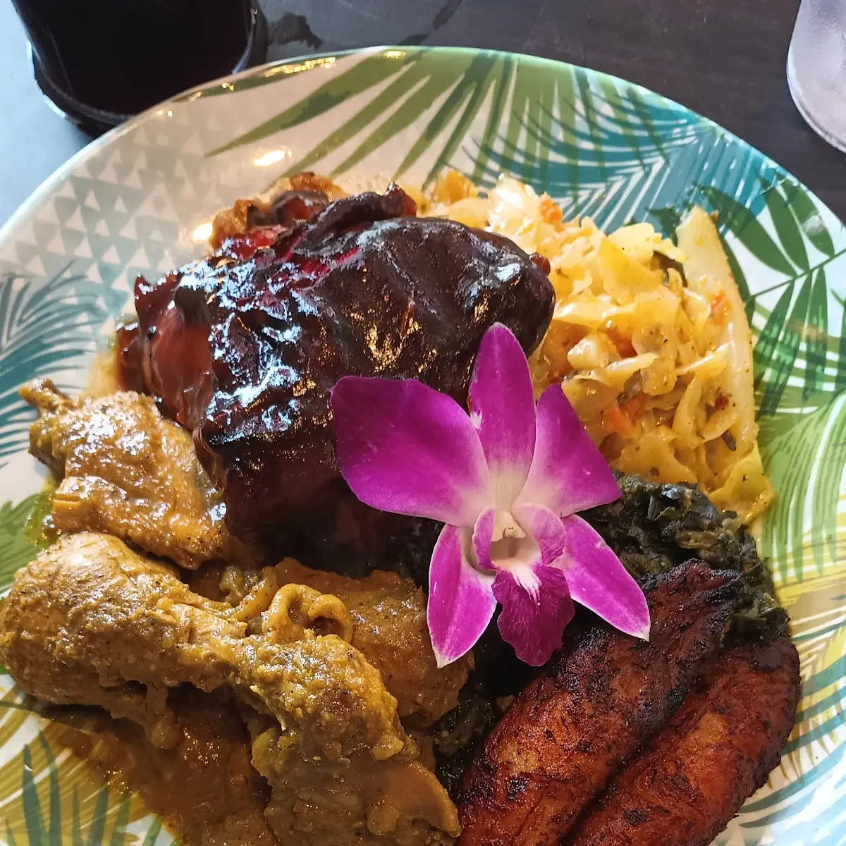 BBQ Jerk Chicken Plate with Curry Chicken