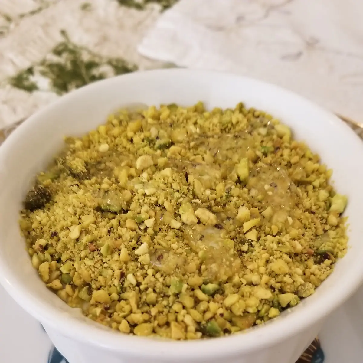 Rose Water Custard w Ground Pistachios