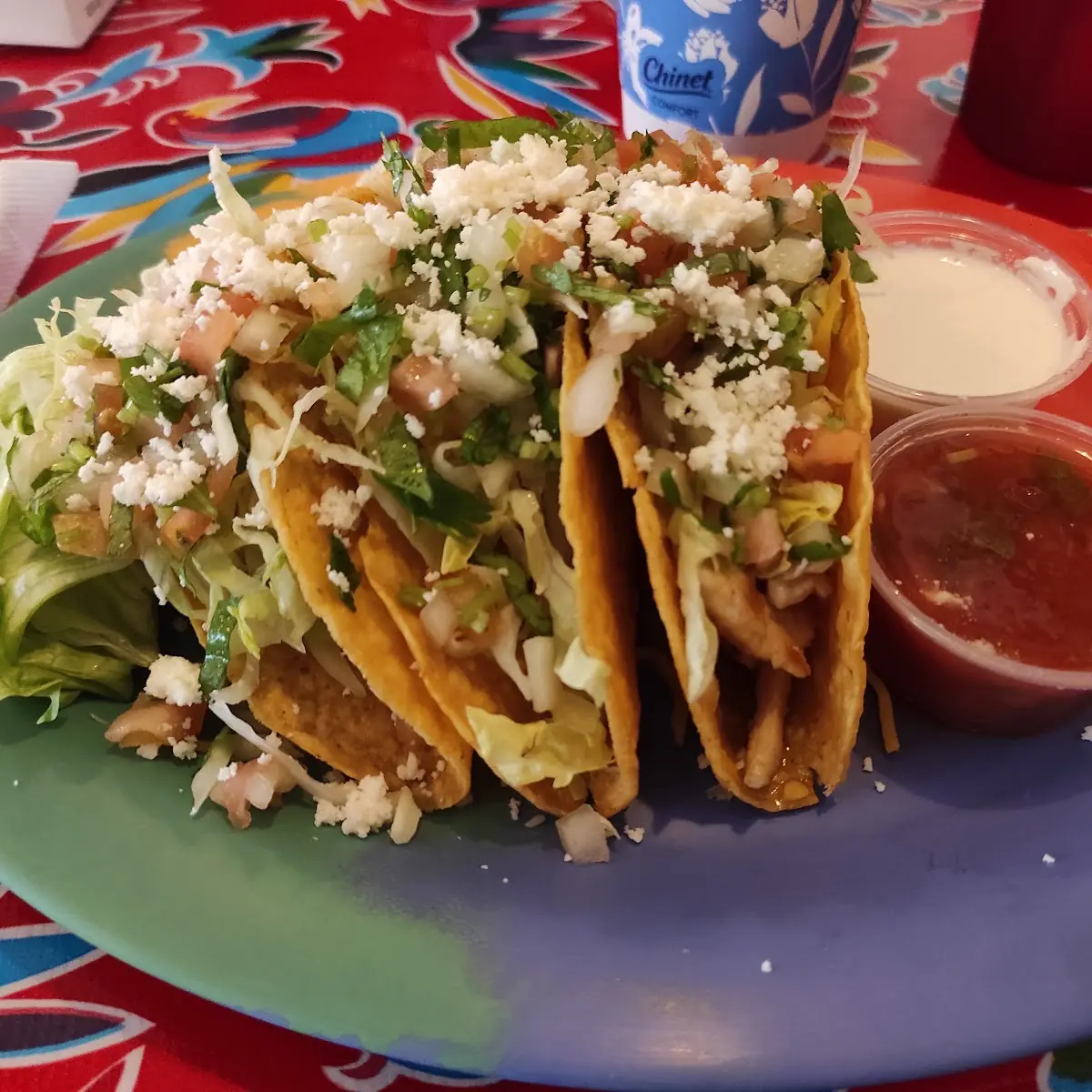 Three Chicken Tacos