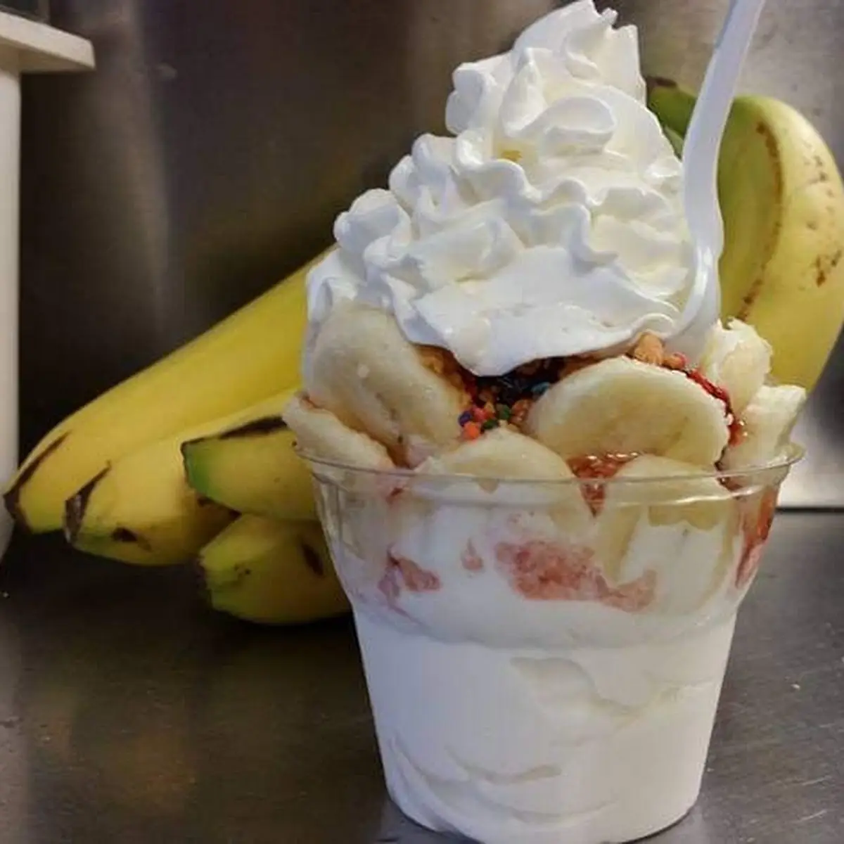 Vanilla Soft Serve with Bananas