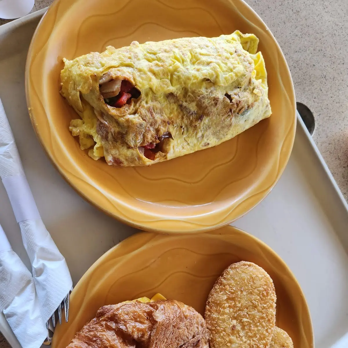 Western Omelet and Breakfast Croissant