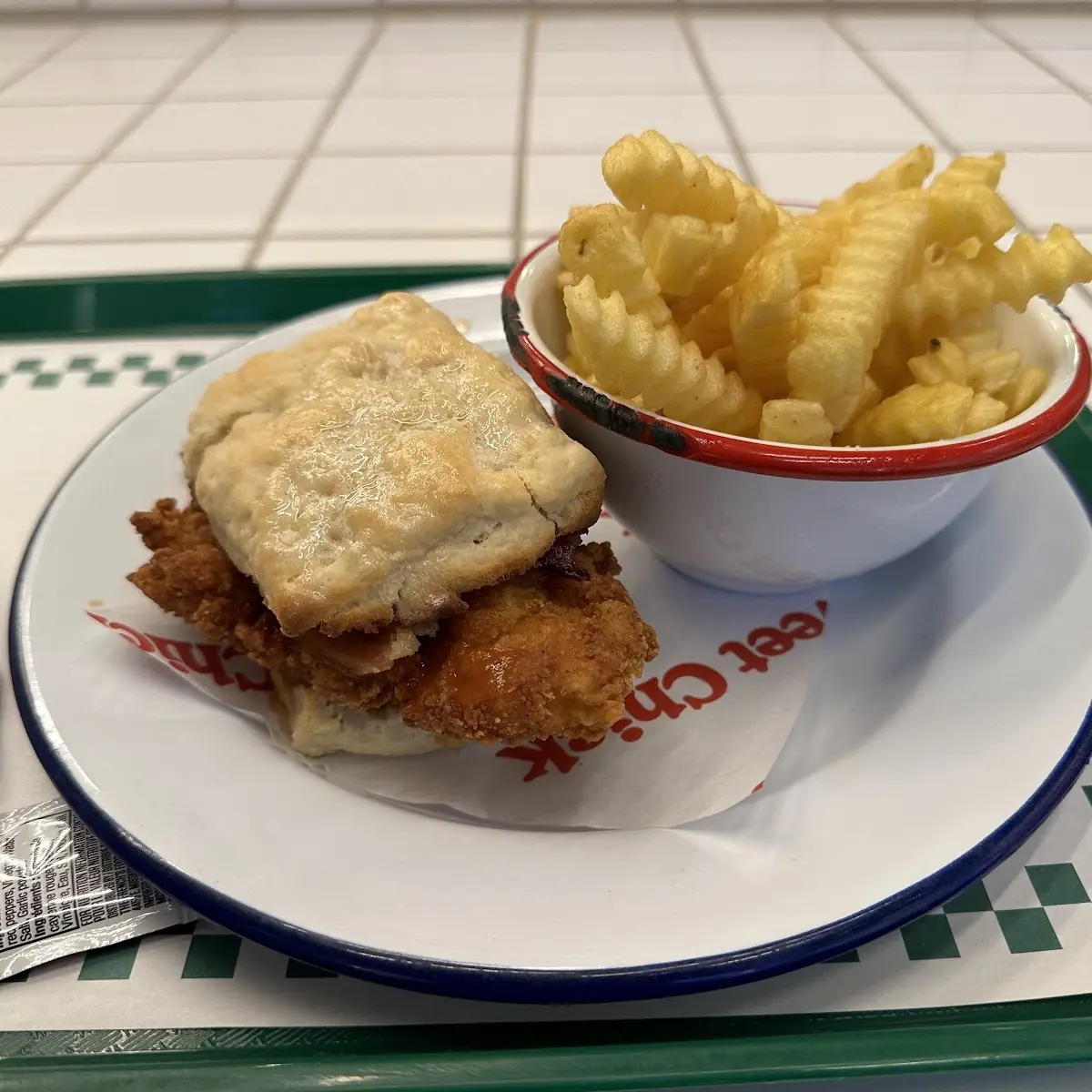 Hot Chicken Biscuit with Fries
