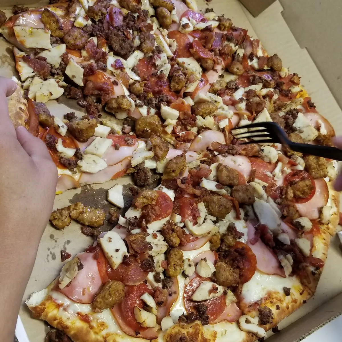All Meat Pizza w Pine Nuts