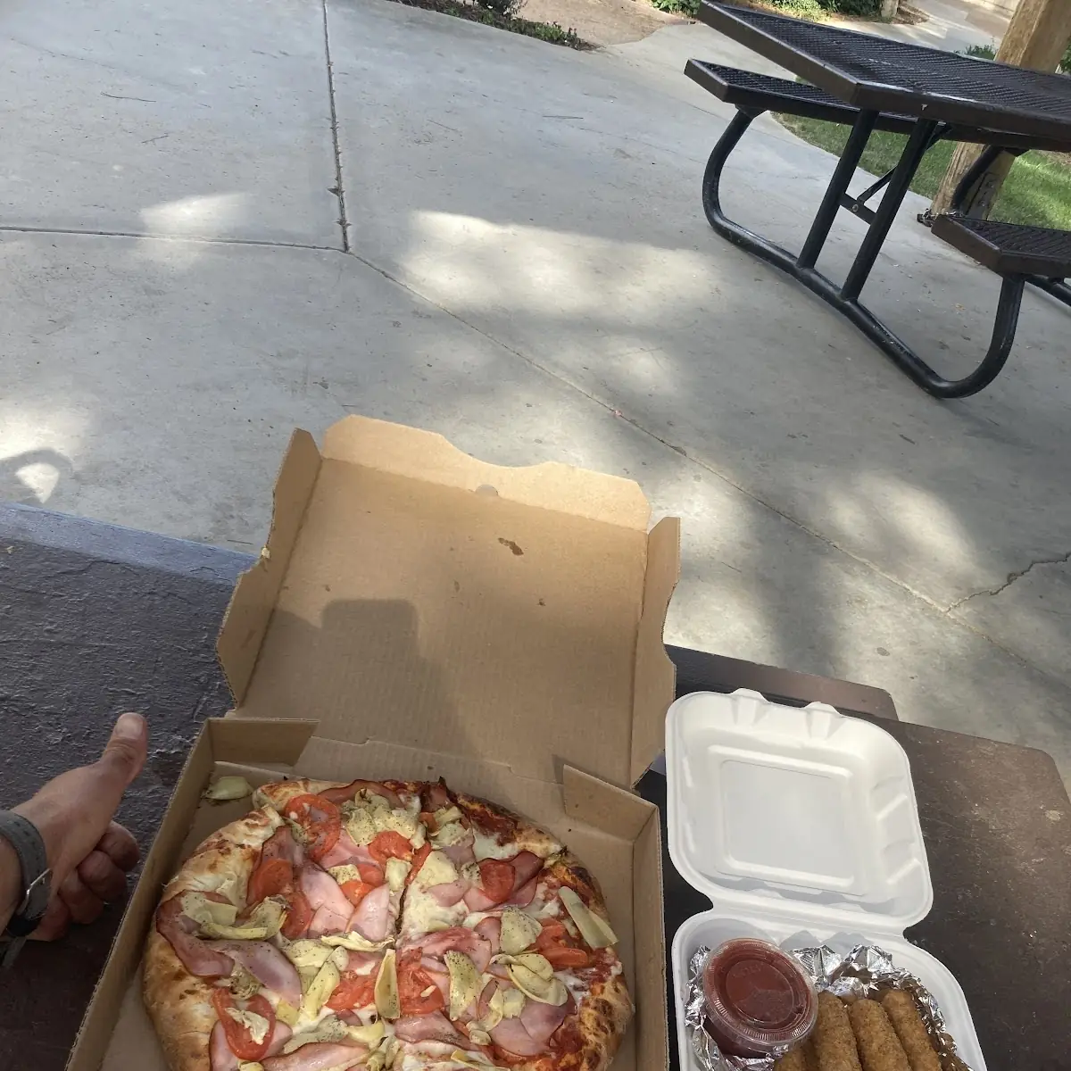 Hawaiian Delight and Mozzarella Sticks