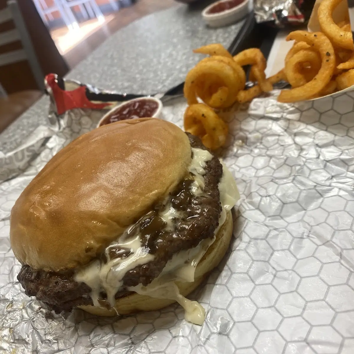 Mushroom and Swiss Burger Combo