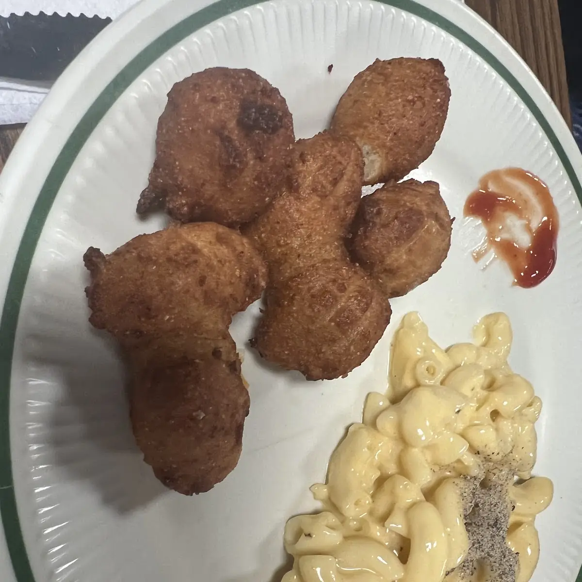 Hush Puppies and Mac and Cheese