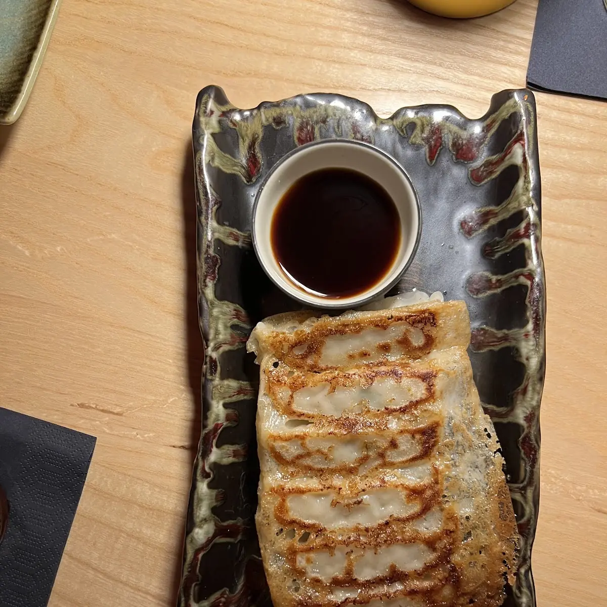 Pan-Fried Dumplings with Soy Sauce