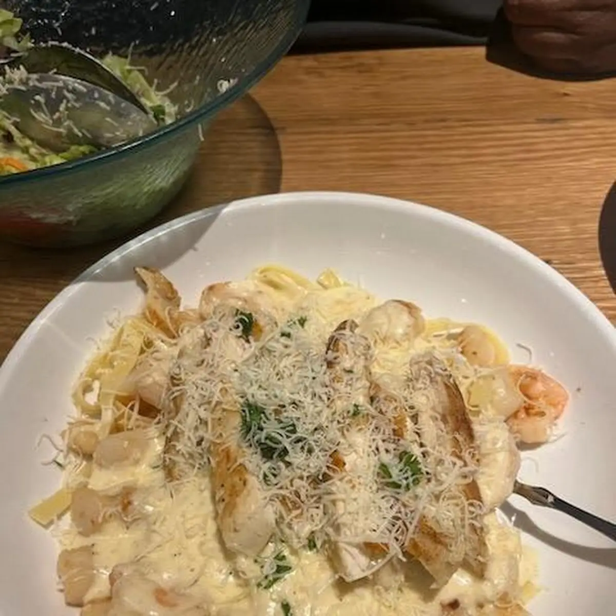 Grilled Chicken and Fettuccine Alfredo