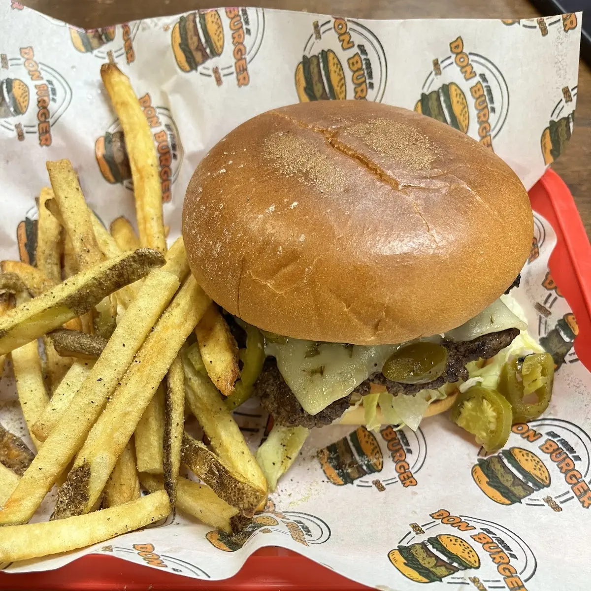 Double Cheeseburger with Seasoned Fries