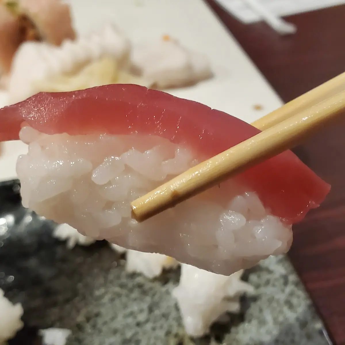 Tuna Nigiri with Waaay Too Much Rice