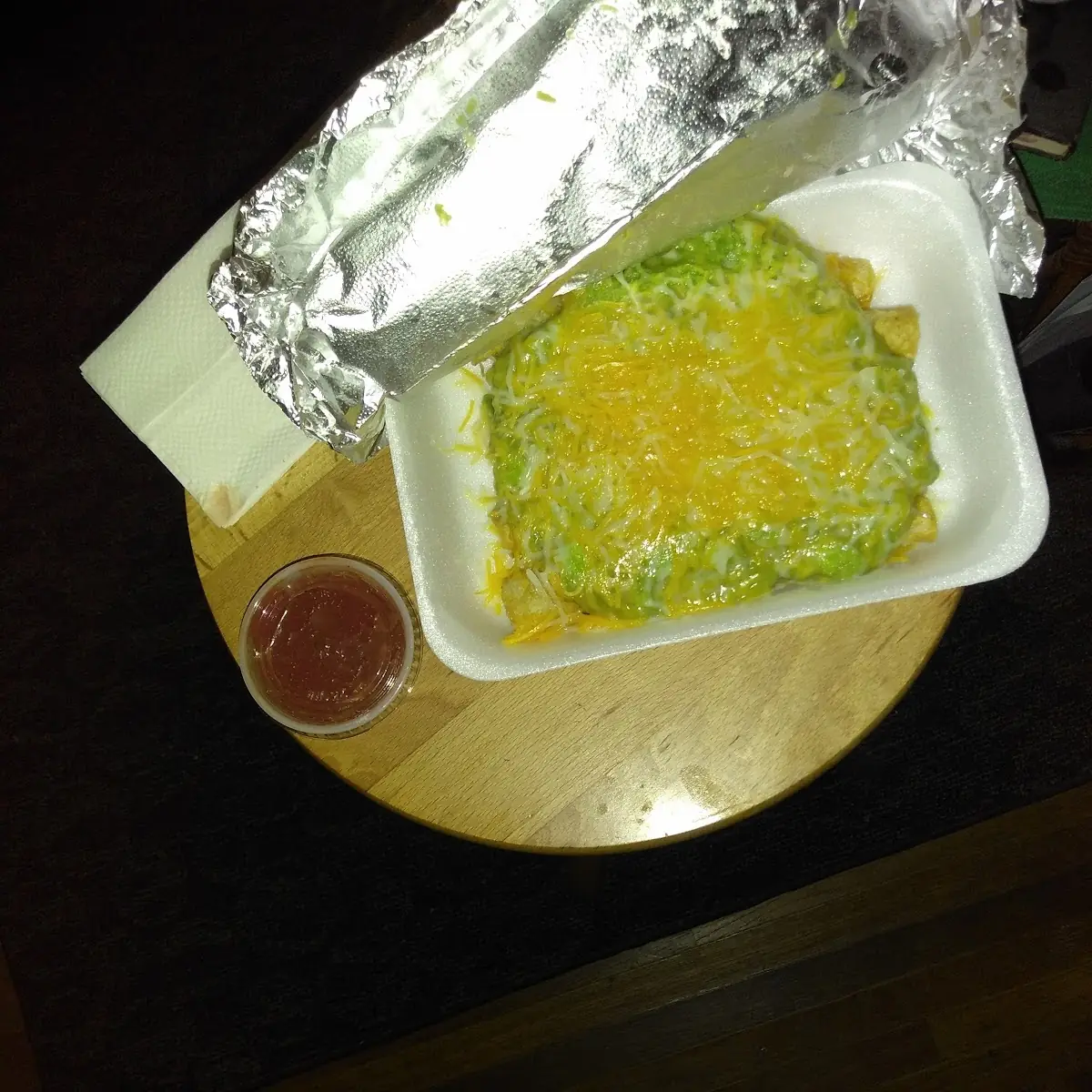 Five Rolled Tacos with Guacamole & Cheese