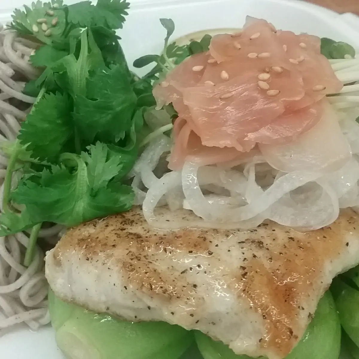 Grilled Ono with Cold Soba Noodles