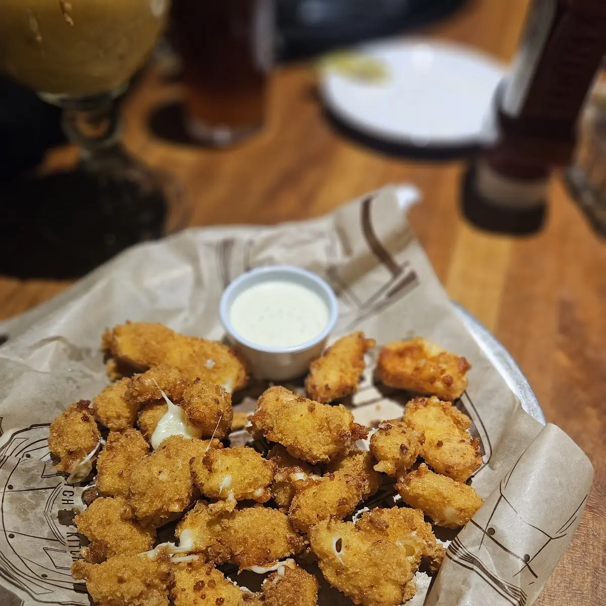 Fried Cheese Curds with Ranch Dressing