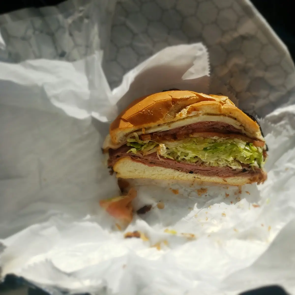 Roast Beef and Cheese on a Roll