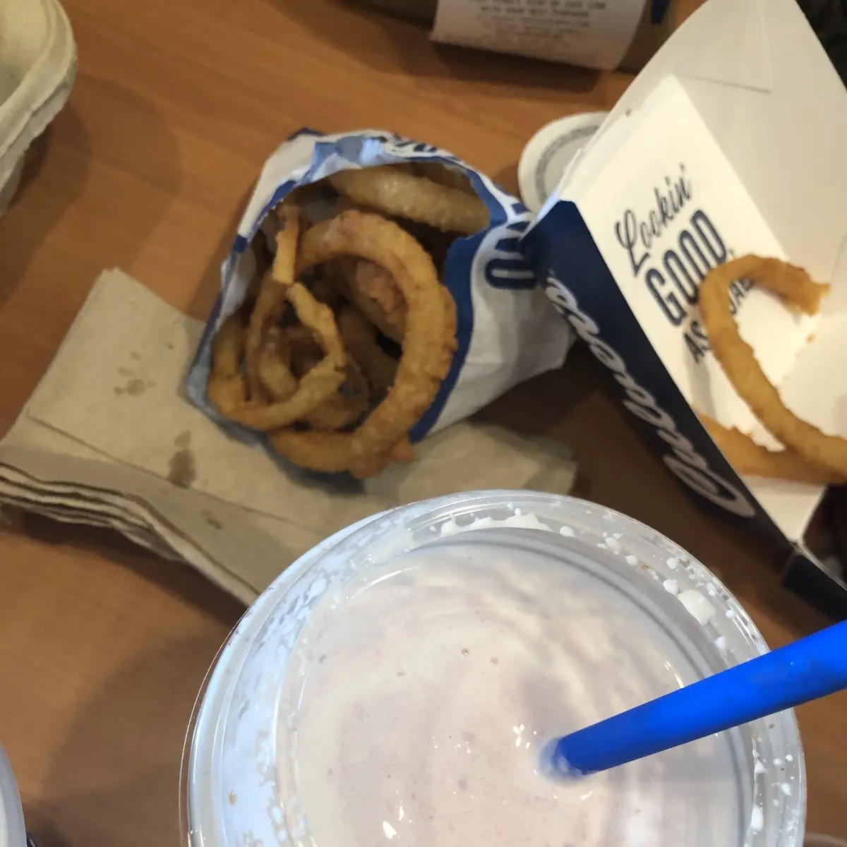 Onion Rings Strawberry Shake