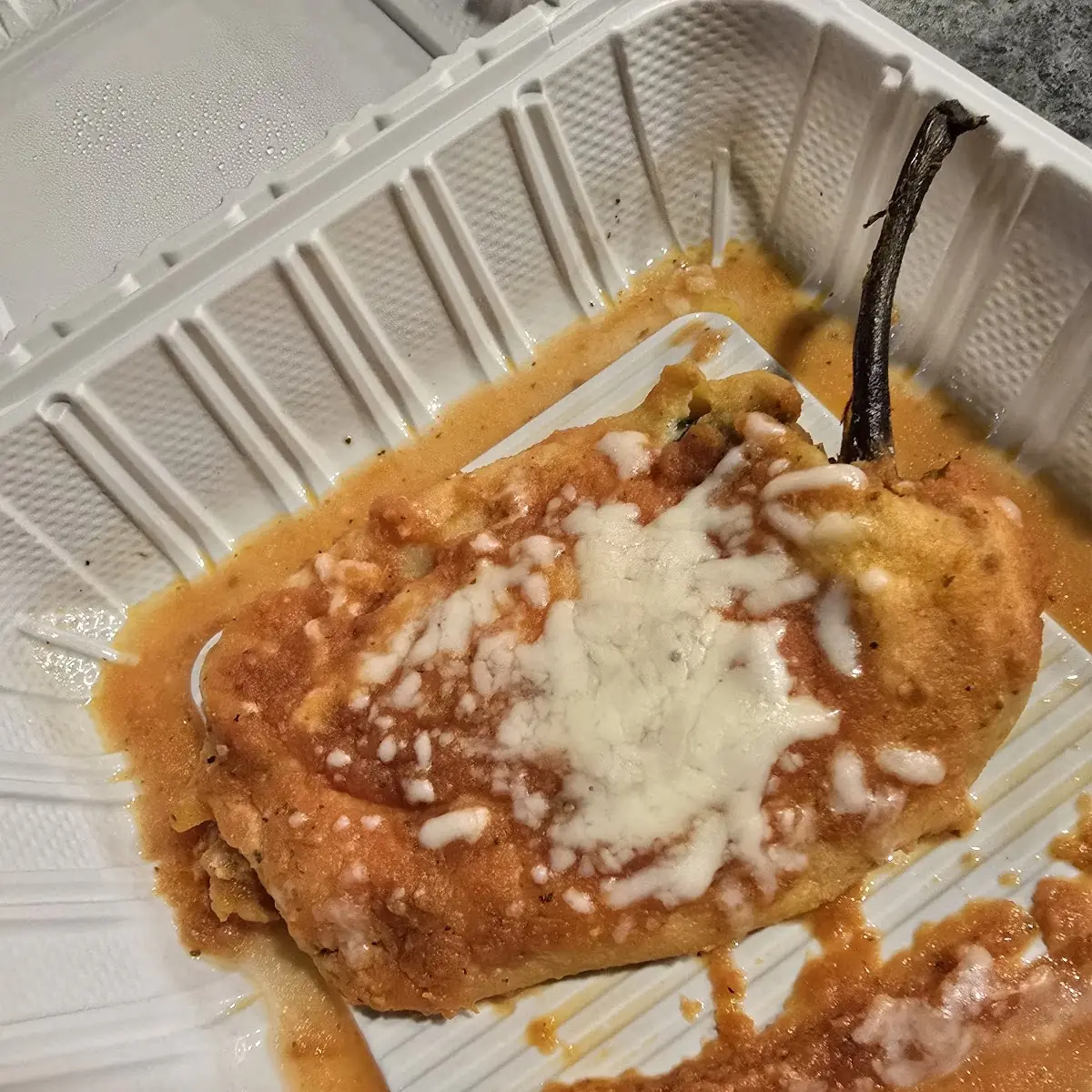 2 Chile Relleno with Rice & Beans