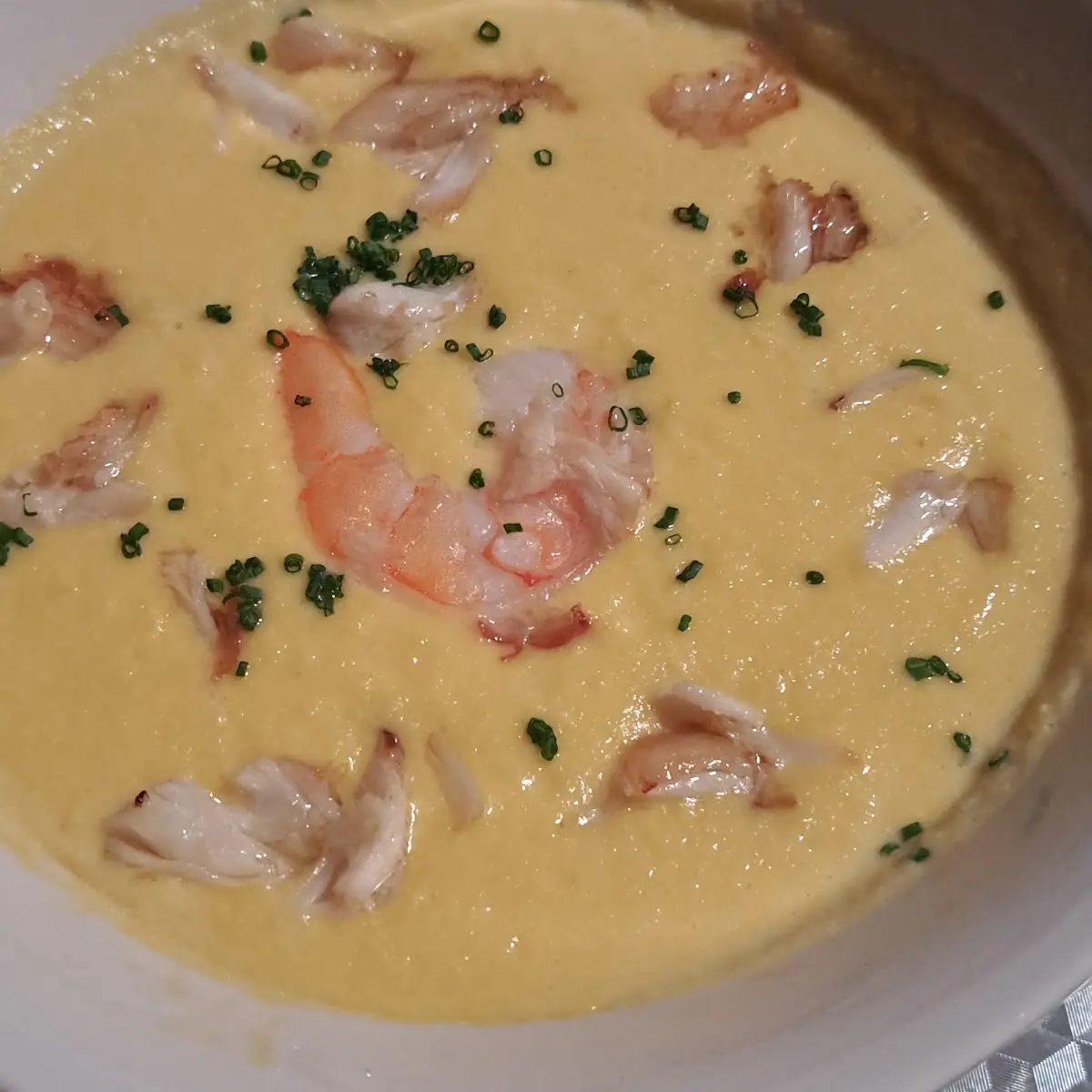 Corn Soup with Shrimp and Crab