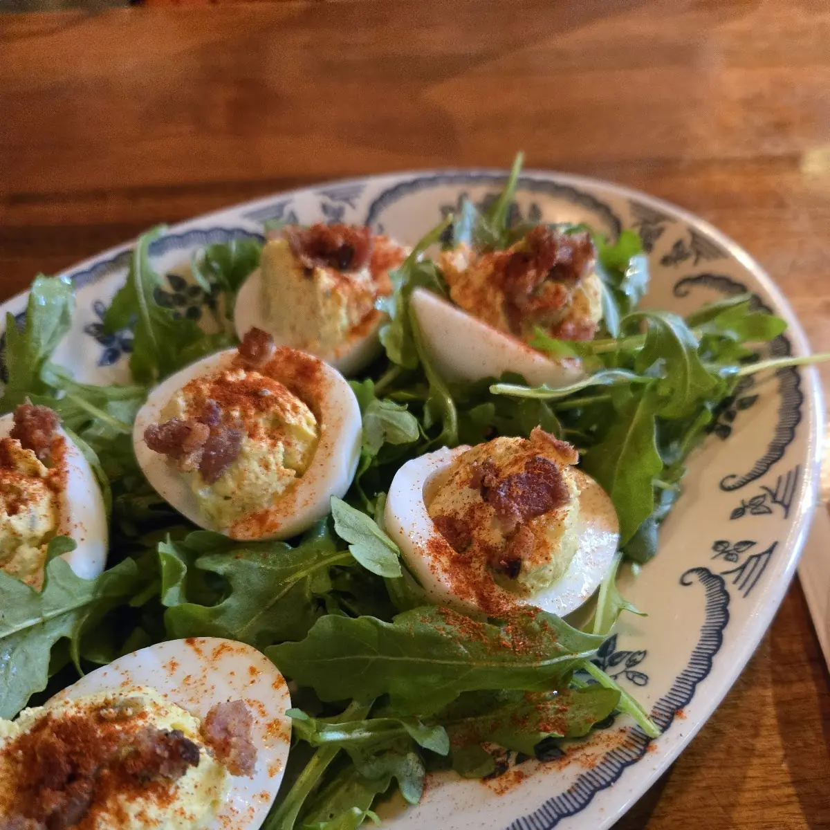 Watercress Deviled Eggs