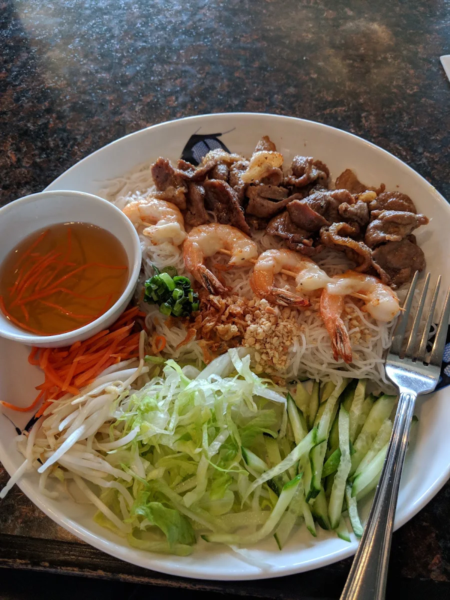 Lemon Grass Pork and Grilled Shrimp, Pho Vuong Restaurant - Duncan
