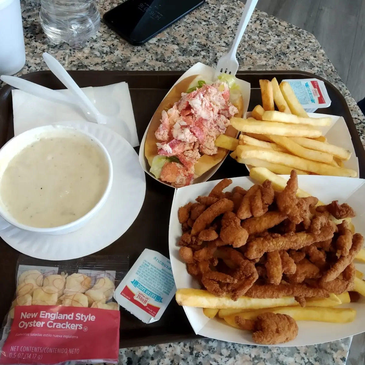 Lobster Roll and Clam Chowder