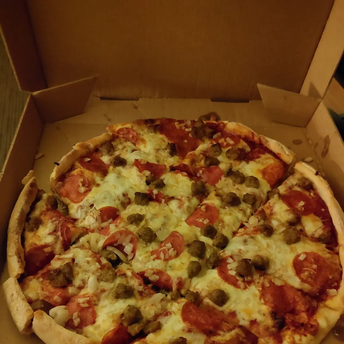 Pepperoni and Sausage Pan Pizza