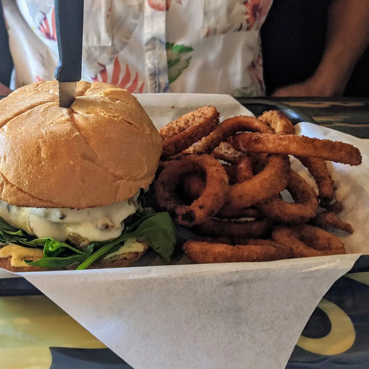 Burger & Onion Rings