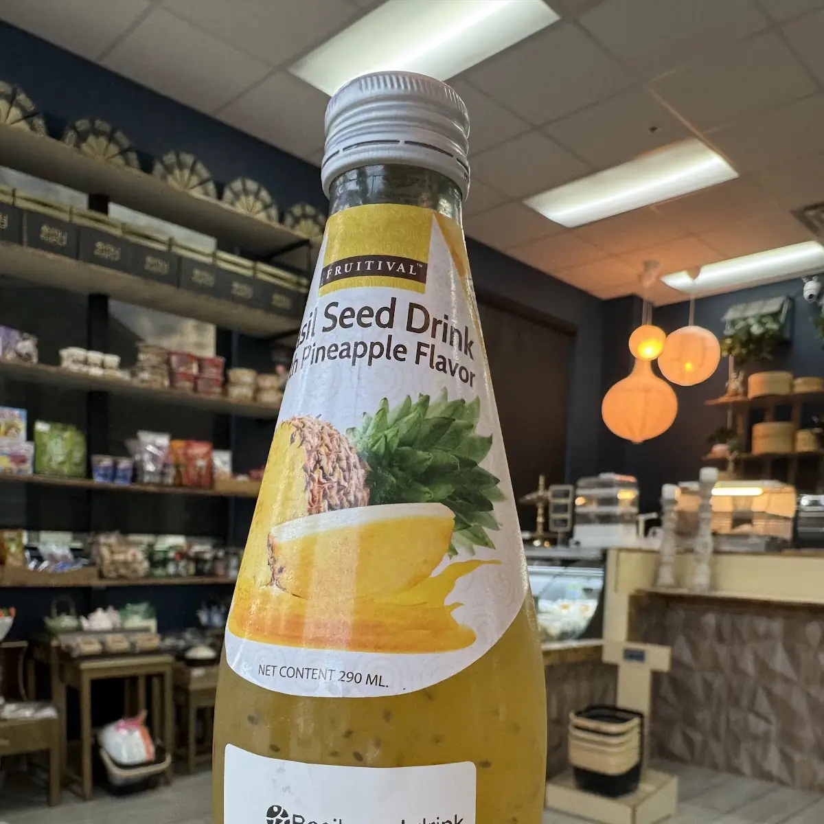 Basil Seed Drink with Pineapple Flavor