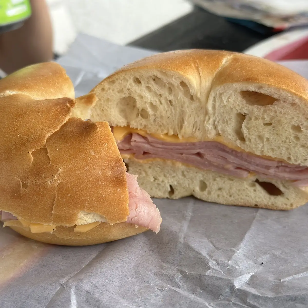 Ham & Cheese on Plain Bagel