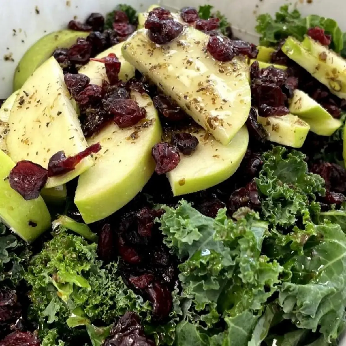 Kale Apple Cranberry Salad