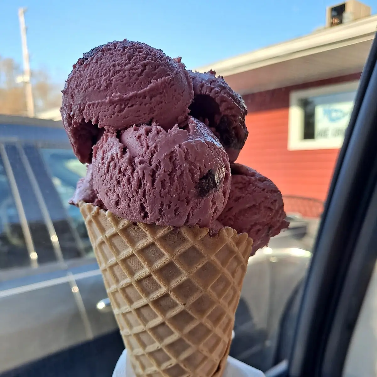 Black Cherry Waffle Cone