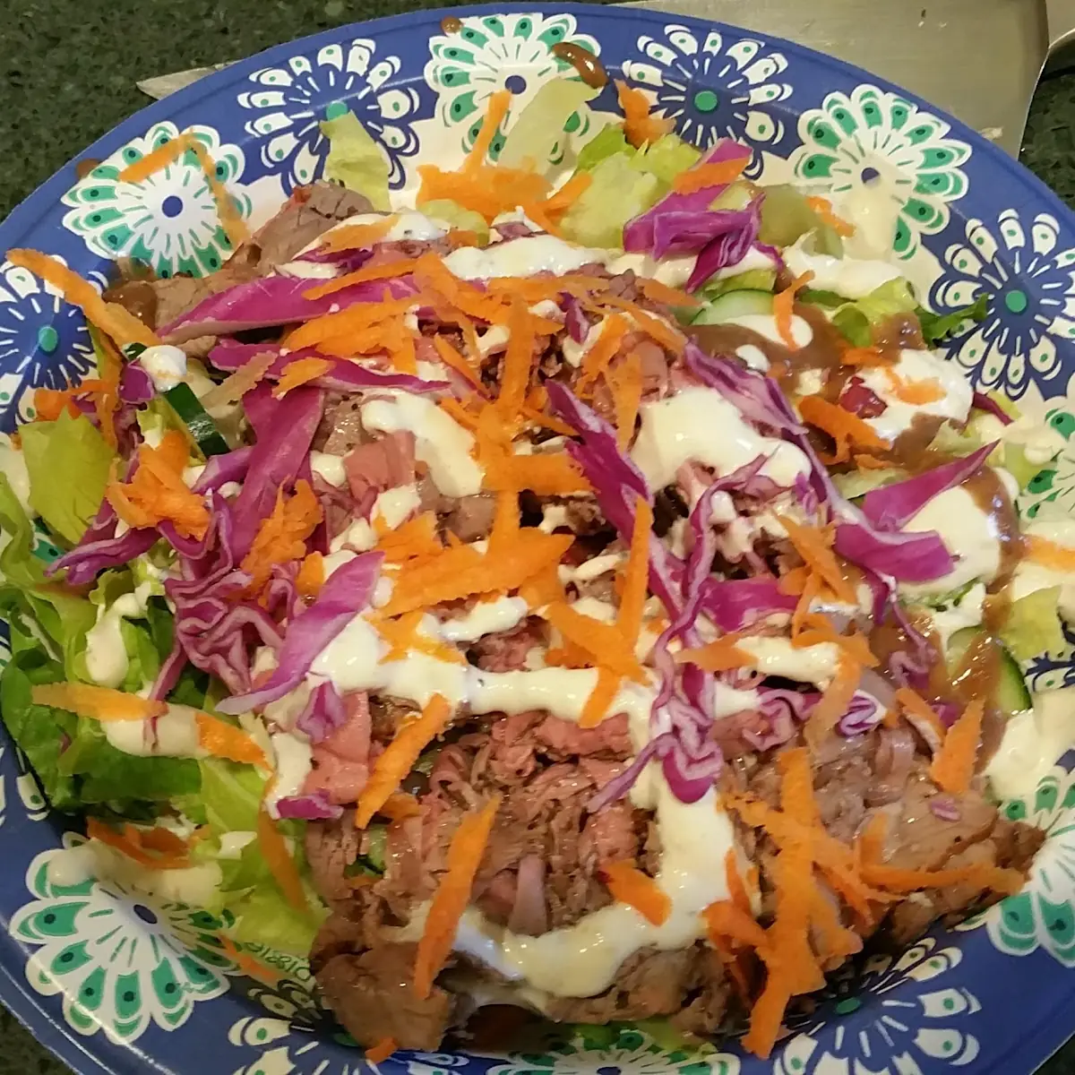 Dagon Crab Cake Salad with Chef's Asian Dressing