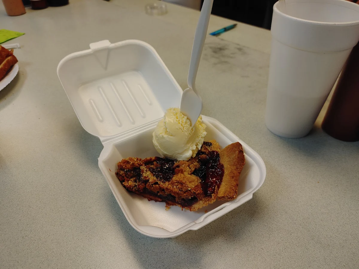 Tri-Berry Pie with Vanilla Ice Cream