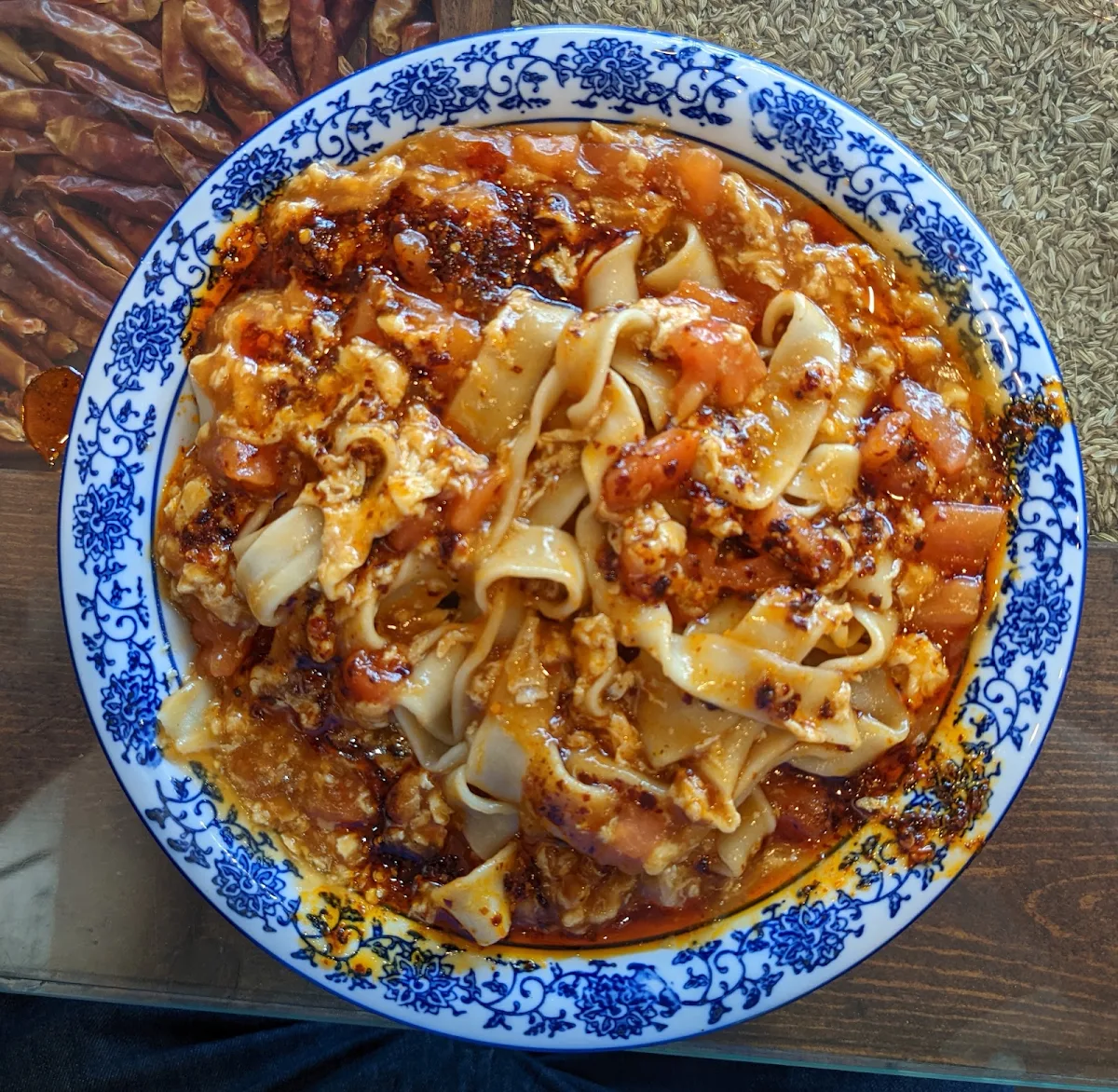 Hand Pulled Noodles with Chili Oil and Vegetables, Calan Beef Noodle(Halal)