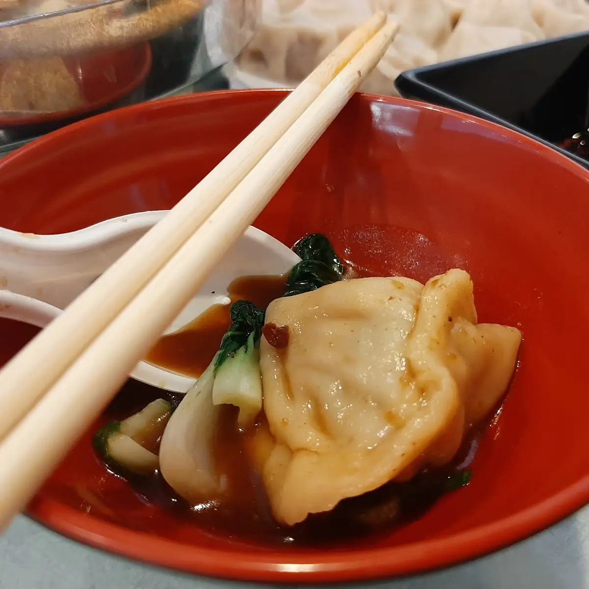Pork Dumplings in Beef Broth