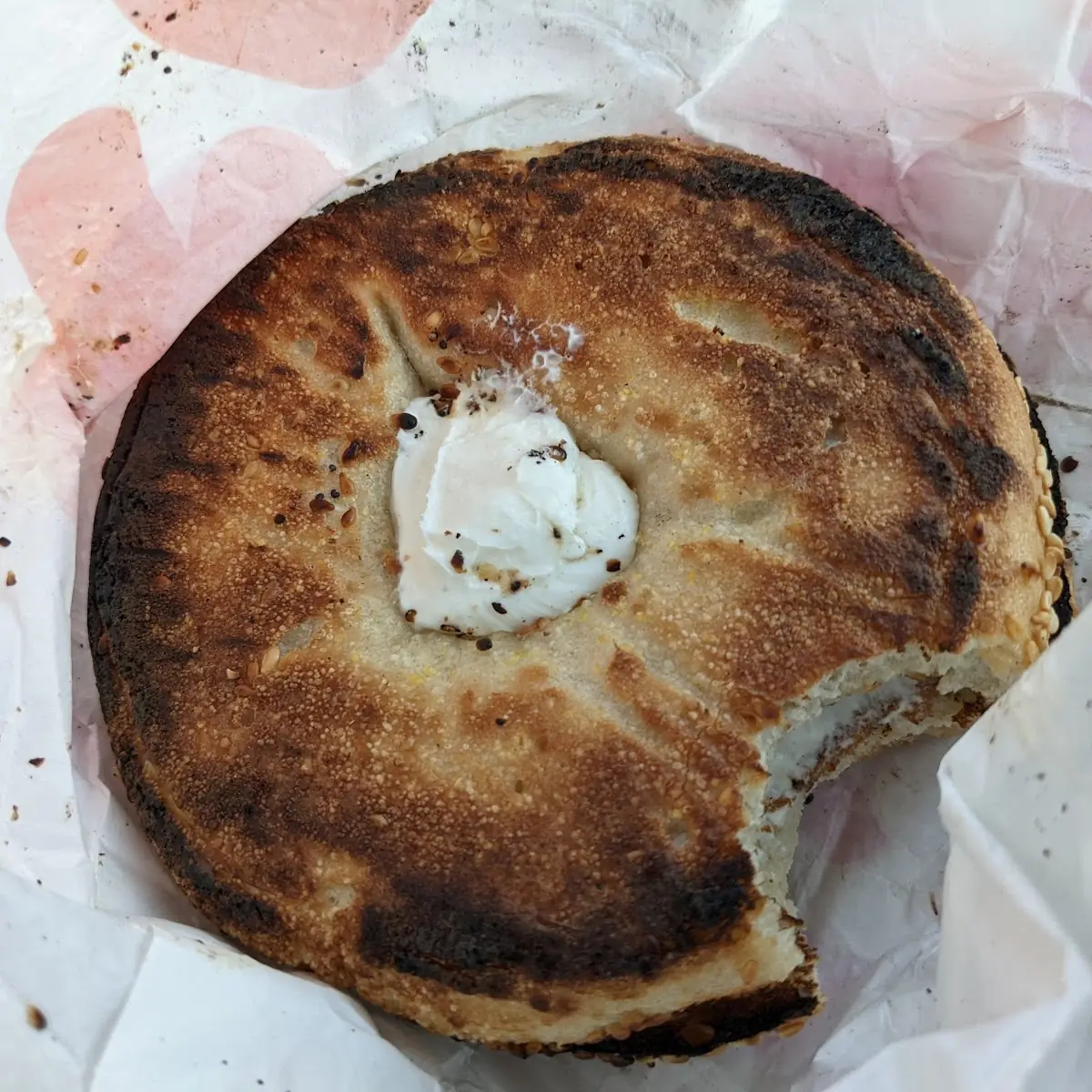 Sesame Bagel with Cream Cheese