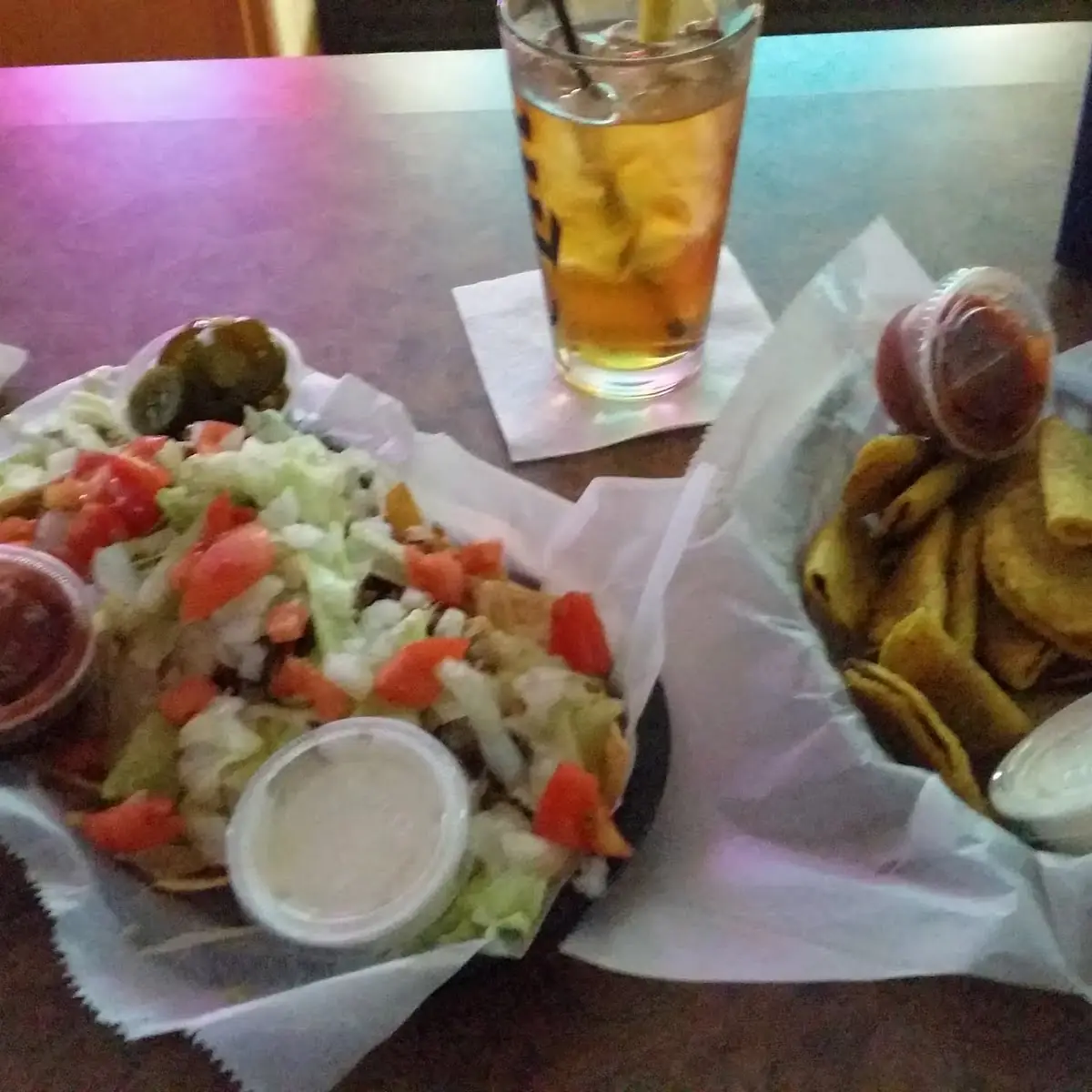 Steak Nachos and Mini Tacos
