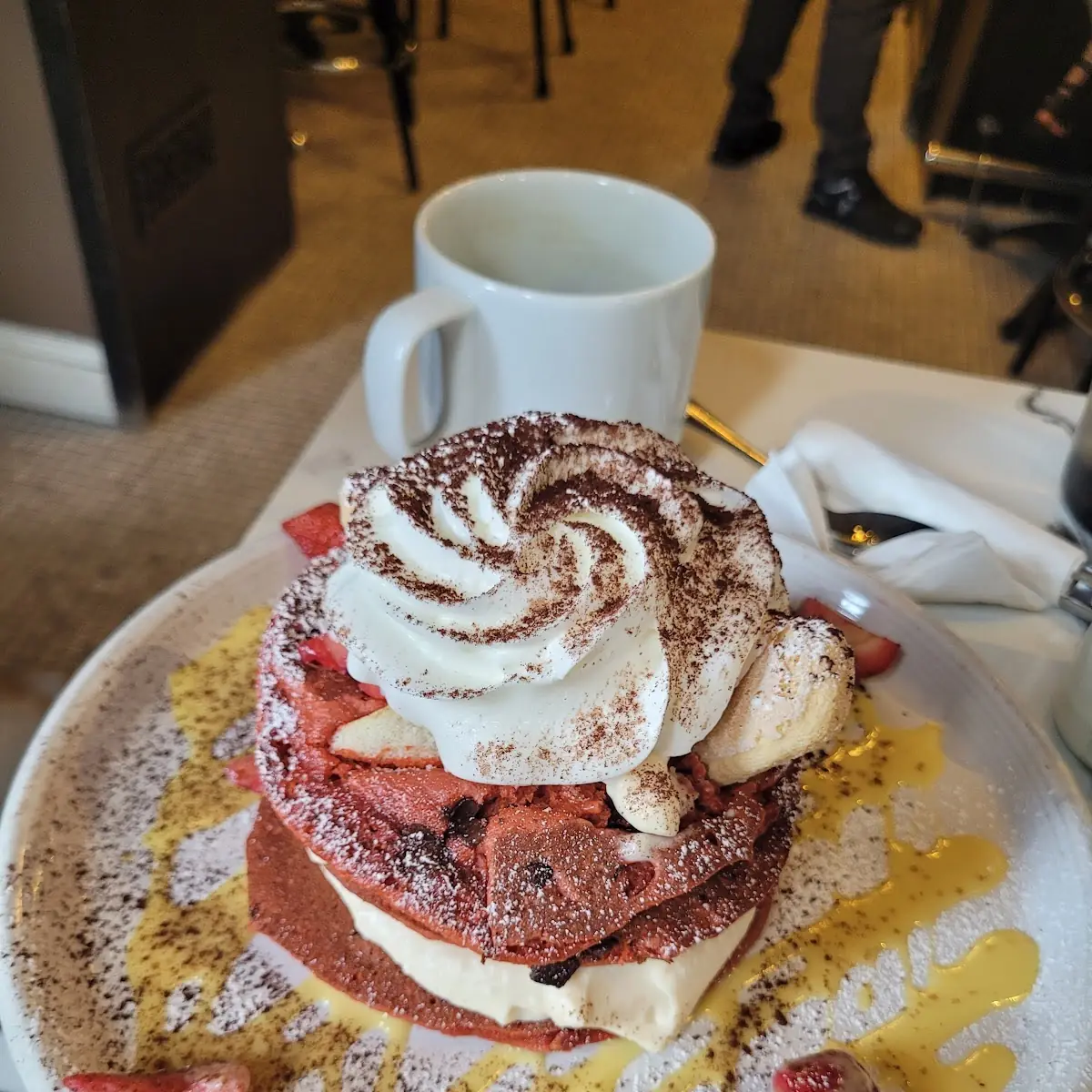 Red Velvet Tiramisu Pancakes