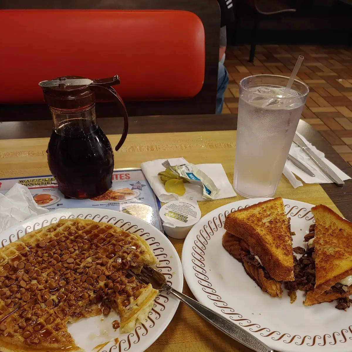Peanut Butter Waffle N Steak Sandwich