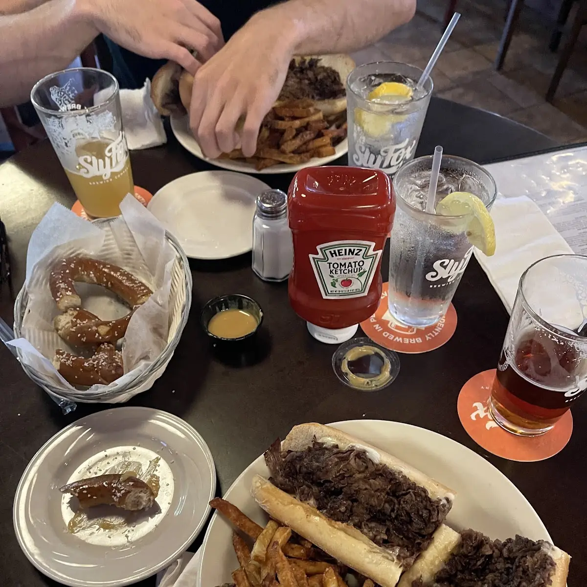 Two Cheesesteaks and the Soft Pretzels