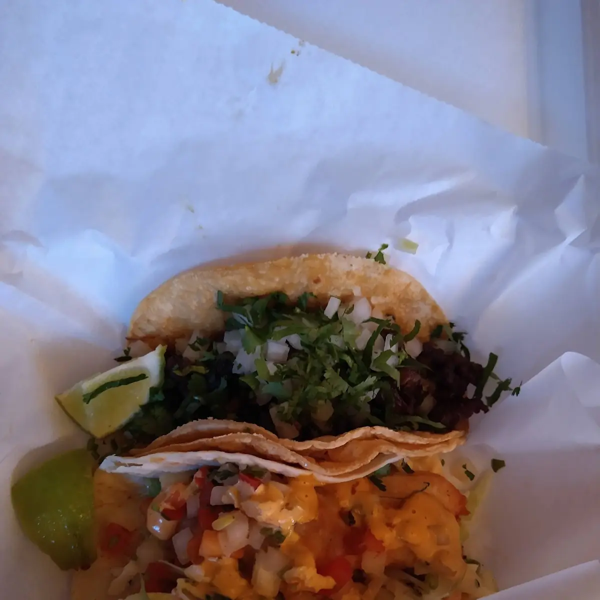 Fish Taco and Carne Asada Taco