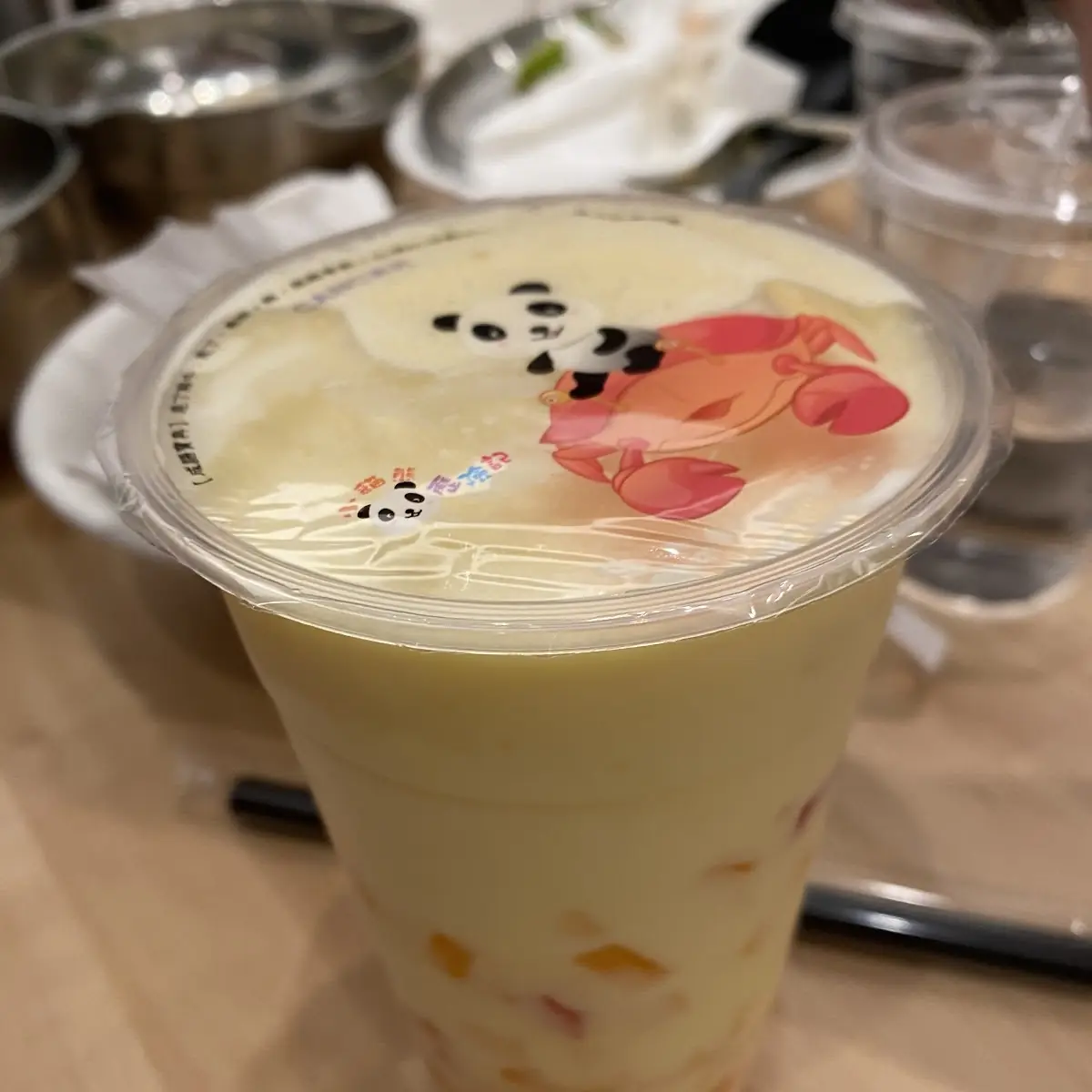 Pineapple Bubble Tea with Rainbow Jelly