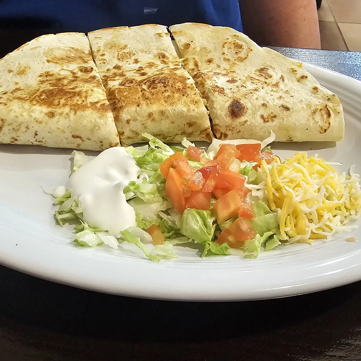 Cheese Quesadilla with Rice on the Side