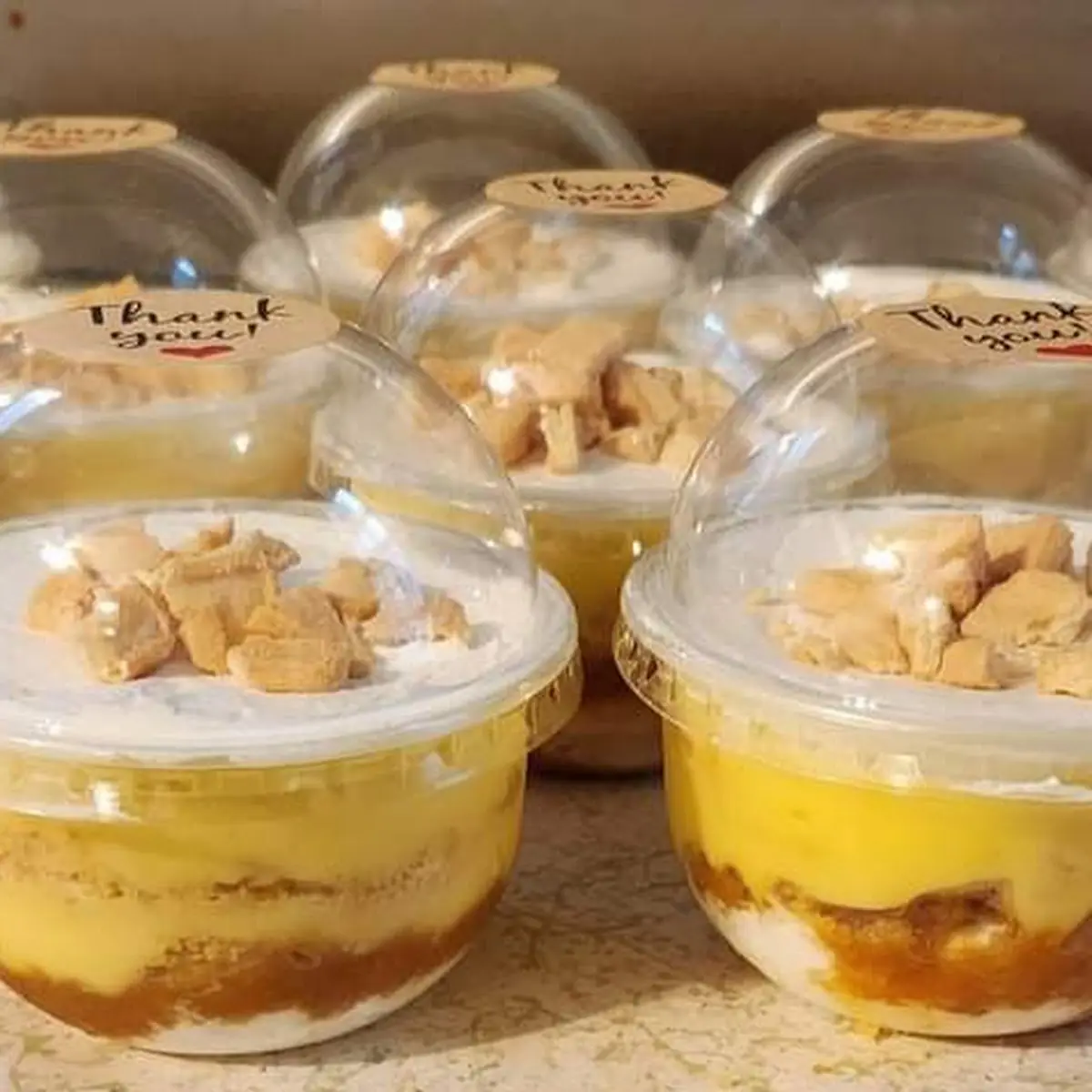 Caramel Banana Pudding Cake Parfaits