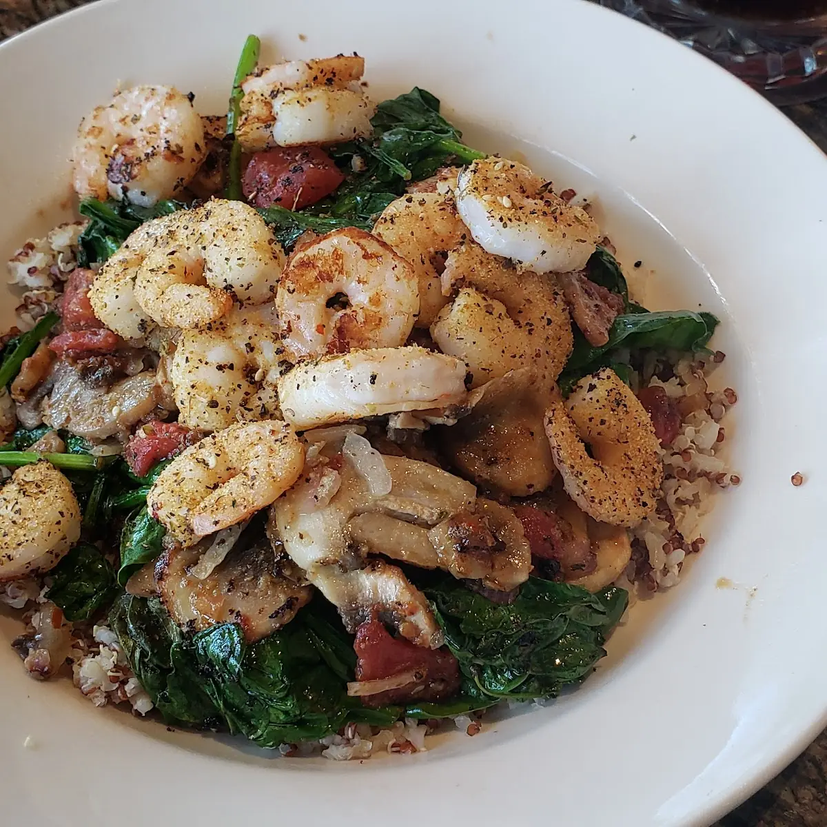 BJ's Brewhouse Protein Bowl with Shrimp